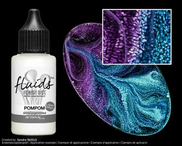 Octopus Fluids Resin Ink POMPOM, Alcohol Ink for epoxy resin PETRI DISH EFFECT Light, white