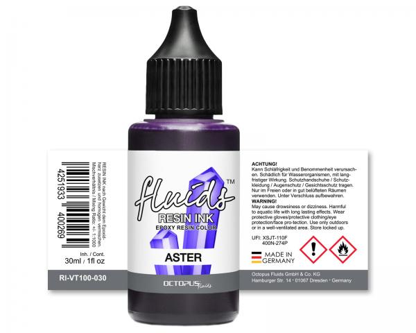Octopus Fluids Resin Ink ASTER, Alcohol Ink for epoxy resin and UV resin, violet