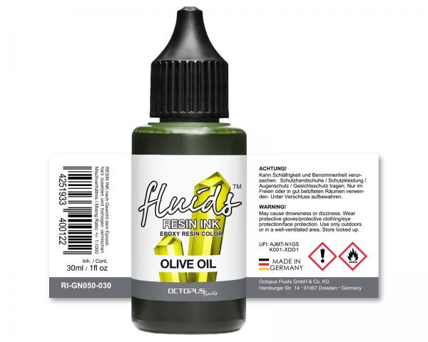 Octopus Fluids Resin Ink OLIVE OIL, Alcohol Ink for epoxy resin and UV resin, green